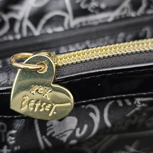 Betsey Johnson New Double Big Bow Black And White Satchel Shoulder Handbag - Picture 5 of 16